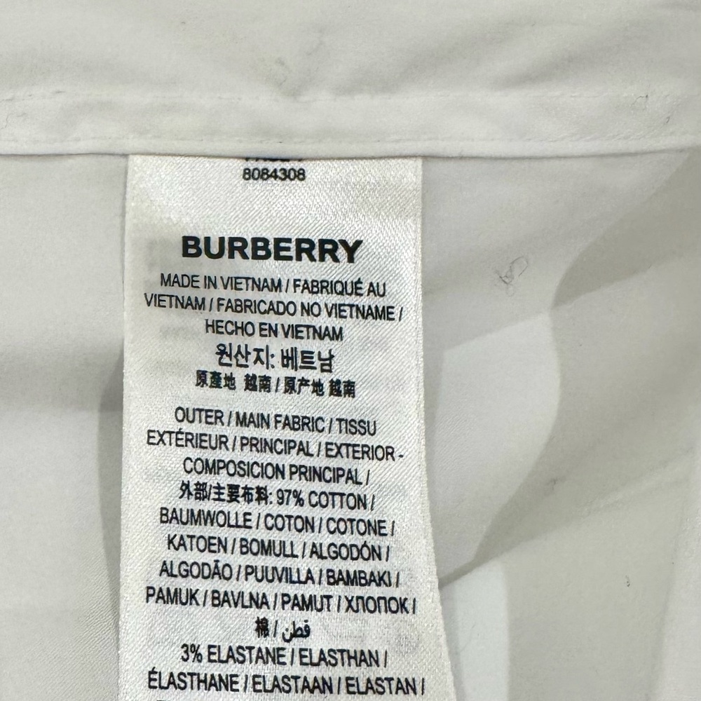 BURBERRY Optic White Cotton Shirt – NWT | Classic Luxury Staple - Picture 10 of 12